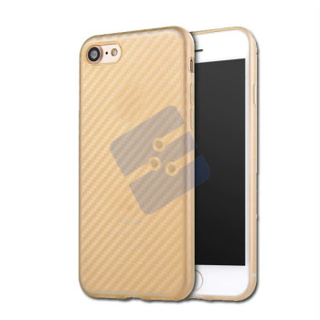 Apple iPhone 7 Plus/iPhone 8 Plus - Sulada Coque en Silicone  Slim Carbon - Fiber Pattern - Gold