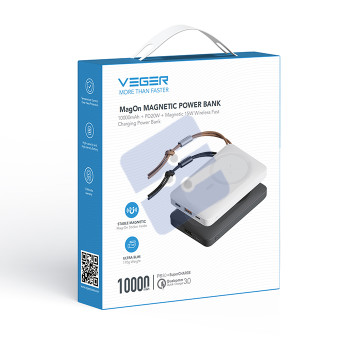 Veger (MagON) Magnetic MagSafe Powerbank - PD20W 10.000mAh - Black