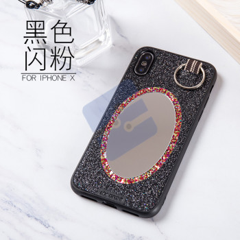 NX  Apple iPhone X/iPhone XS Coque en Silicone With Mirror Glitter Black