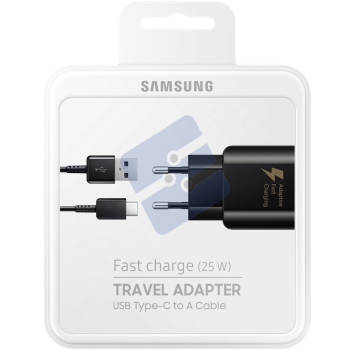 Samsung Fast Charge (25W) Travel Adapter + Type-C To Type-A USB Cable EP-TA300CBEGWW - Black