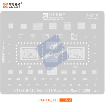 Apple iPhone 14/iPhone 14 Plus/iPhone 14 Pro/iPhone 14 Pro Max A16 - A15 Chip Ball Template Stencil