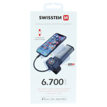 Swissten 2-in-1 Wireless MFI Powerbank (10.5W) - 22013980 - 6700 mAh