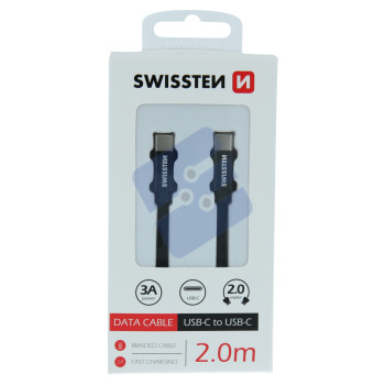Swissten Textile Type-C to Type-C Cable - 71528201 - 2m - Black