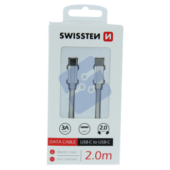 Swissten Textile Type-C to Type-C Cable - 71528202 - 2m - Silver