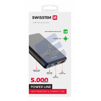 Swissten PowerLine Powerbank (10W) - 22013910 - 5000 mAh - Black
