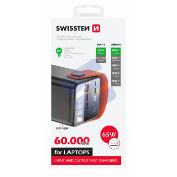 Swissten PowerLine Powerbank (65W) - 22013943 - 60.000 mAh - Black