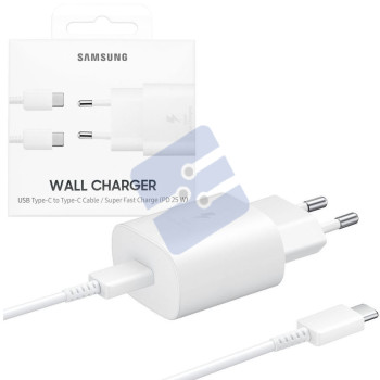 Samsung Super Fast Charging Travel Adapter (25W) + Type-C To Type-C USB Cable EP-TA800XWEGWW - White
