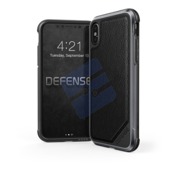 X-doria Apple iPhone X/iPhone XS Coque en Silicone Rigide Defence Lux - 3X2C0597B | 6950941475532 Black Leather