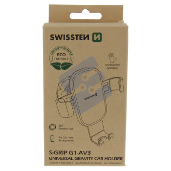 Swissten S-Grip G1-AV3 Gravity Air Vent Support voiture - 65010602ECO - Eco Packing - Black