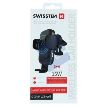 Swissten S-Grip W2-AV5 Wireless Charging Air Vent Support voiture - 65010606 - Black