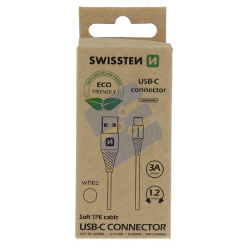 Swissten Câble USB-C - 71503301ECO - 1.2m - Eco Packing - White