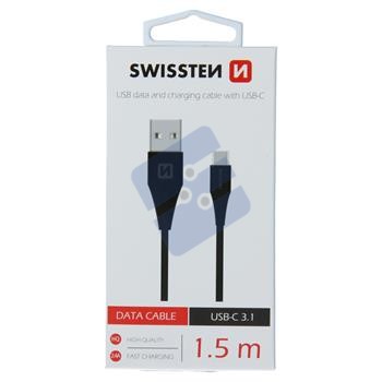 Swissten Câble USB-C - 71504401 - 1.5m - 7mm - Black