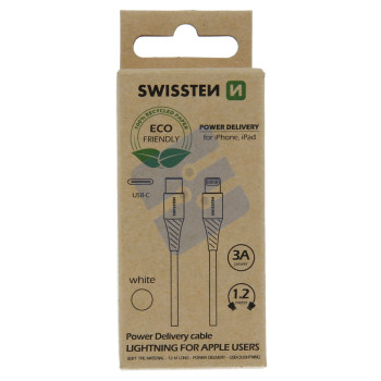Swissten Câble USB-C To Lightning - 71505301ECO - 1.2m - Eco Packing - White
