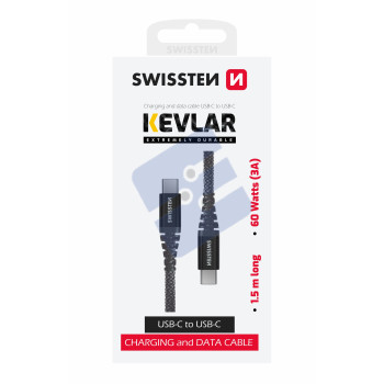 Swissten Kevlar Type-C To Câble USB-C - 71542010 - 1.5m - Grey