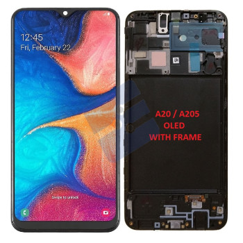 Samsung SM-A205F Galaxy A20/SM-M107F Galaxy M10s Ecran Complet - (OLED) - With Frame - Black