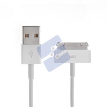 iPhone 30-pin to USB Cable - White - 100cm - Bulk 10 pcs