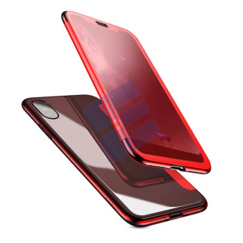 Baseus Apple iPhone X/iPhone XS Touchable Vieuw Hybrid Flip Cover - Red