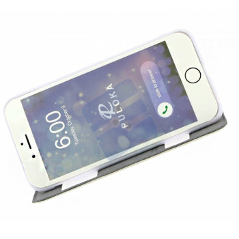 Puloka - iPhone 6(s) Etui Rabat Portefeuille - White