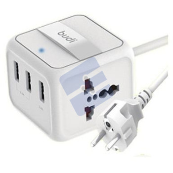 Budi 3 USB Home Charger With 2 General Socket
