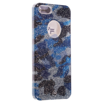 Fshang iPhone 5S/iPhone 5G/iPhone SE Coque en Silicone - Camouflage - Navy