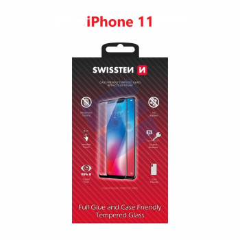 Swissten iPhone 11 Verre Trempé - 54501715 - Full Glue - Black