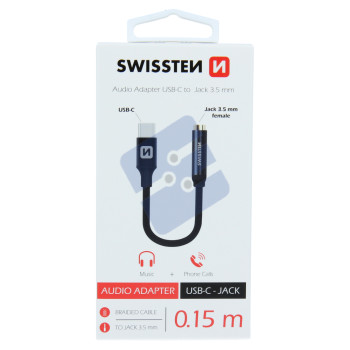 Swissten Audio Adaptateur USB-C / Jack (Female)  - 73501301 - 0.15M - Black