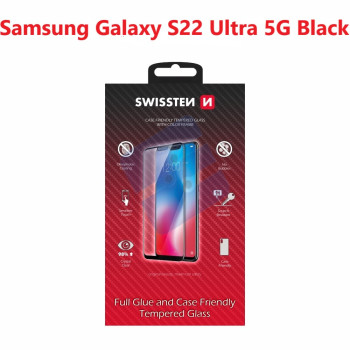 Swissten SM-S908B Galaxy S22 Ultra Verre Trempé - 54501813 - Full Glue - Black