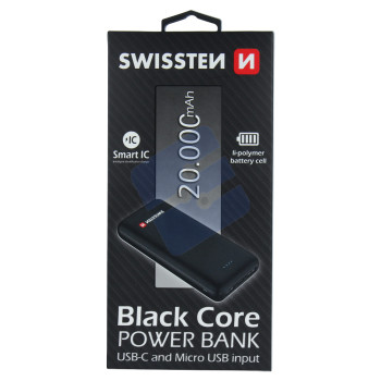 Swissten Powerbank - 20.000 mAh - Smart IC - Black