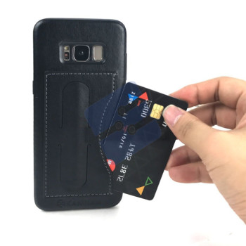 Kanjian Samsung G950F Galaxy S8 Business Card Slot Backcover Leather - Black