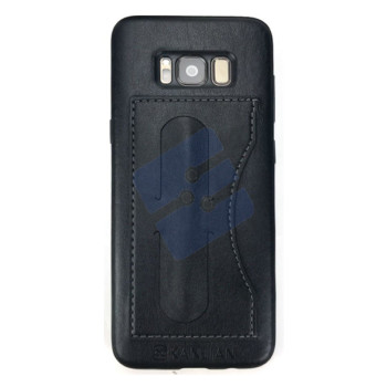 Kanjian Samsung G955F Galaxy S8 Plus Business Card Backcover Slot Leather - Black