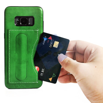 Kanjian Samsung G950F Galaxy S8 Business Card Slot Backcover Leather - Green