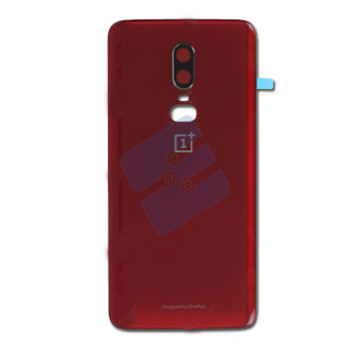 OnePlus 6 (A6003) Vitre Arrière With Camera Lens and Adhesive - Red
