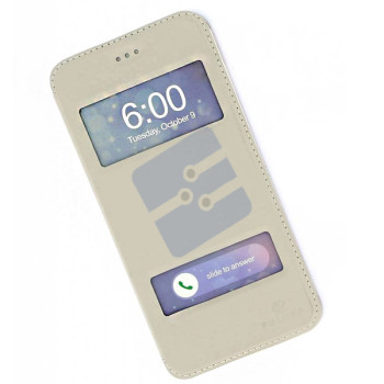 Puloka - SAM-N920 Galaxy Note 5 Etui Rabat Portefeuille - White