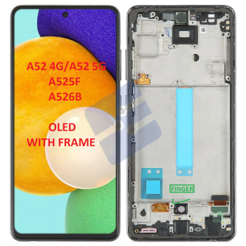 Samsung SM-A525F Galaxy A52 4G/SM-A526B Galaxy A52 5G Ecran Complet - (OLED) - With Frame - Black
