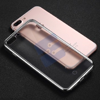 Fshang iPhone 7 Plus/iPhone 8 Plus Coque en Silicone - Soft Plating - Silver