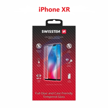 Swissten iPhone XR Verre Trempé - 54501707 - Full Glue - Black