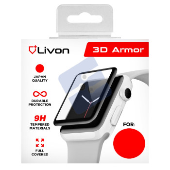 Livon Apple Watch 38mm/Watch Series 2 38mm/Watch Series 3 38mm Verre Trempé - 3D Armor - Black
