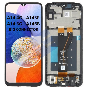 Samsung SM-A145F Galaxy A14 4G/SM-A146B Galaxy A14 5G/SM-M146B Galaxy M14 LCD Display + Touchscreen + Frame - (NON-EU VERSION) (BIG CONNECTOR) - (OEM ORIGINAL) - Black
