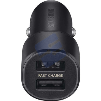 Samsung Fast Charging Dual USB Port Car Charger (15W) + Combo USB Cable EP-L1100WBEGEU - Black