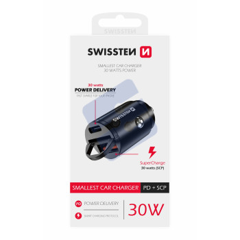 Swissten Power Delivery Car Adapter (30W) - 20111770 - With USB-A & USB-C Port