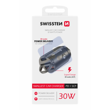 Swissten Power Delivery Car Adapter (30W) - 20111780 - With USB-A & USB-C Port - Silver