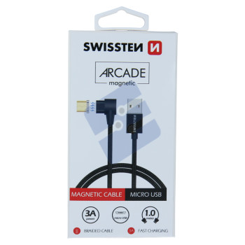Swissten Arcade Magnetic Micro USB Cable - 71527400 - 1.2m - Black