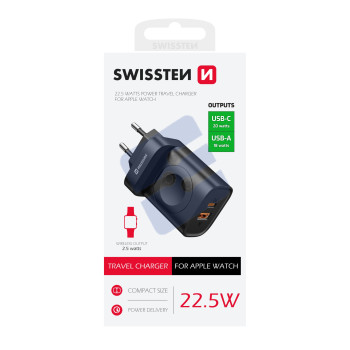 Swissten Wireless iWatch Travel Charger (22.5W) - 22045520 - Black