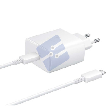 Samsung Super Fast Charging 2.0 Travel Adapter (45W) + Type-C to Type-C USB (5A) Cable EP-TA845XWEGWW - White