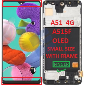 Samsung SM-A515F Galaxy A51 LCD Display + Touchscreen + Frame - (OLED) - (SMALL SIZE) With Frame - Black