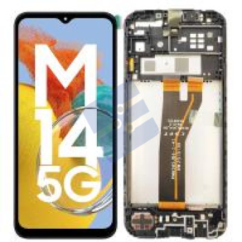 Samsung SM-M146B Galaxy M14/SM-A146B Galaxy A14 5G (BIG CONNECTOR)/SM-A145F Galaxy A14 4G LCD Display + Touchscreen + Frame - GH82-31347A/GH82-31348A - (NON-EU VERSION) - SERVICE PACK - Black