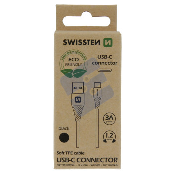 Swissten Type-C USB Cable - 71503300ECO - 1.2m - Eco Packing - Black