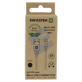 Swissten Micro USB Cable - 71504301ECO - 1.2m - Eco Packing - Black