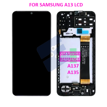 Samsung SM-A135F Galaxy A13 4G/SM-A137F Galaxy A13 LCD Display + Touchscreen + Frame - (OEM ORIGINAL) - Black