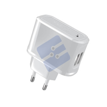 Celly Charger Travel 2.1A Double USB White